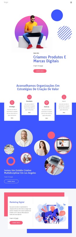 O Estúdio É Especializado Na Construção De Marcas - Modelo De Site