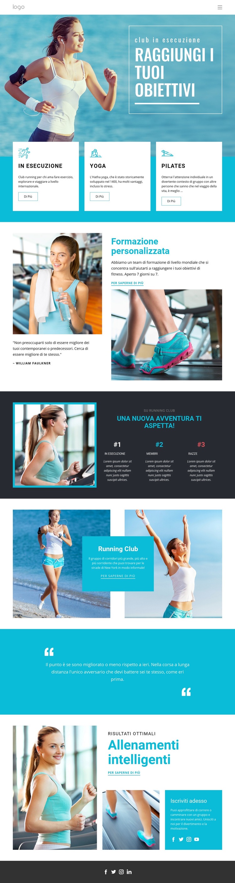 Raggiungi i tuoi obiettivi sportivi Costruttore di siti web HTML