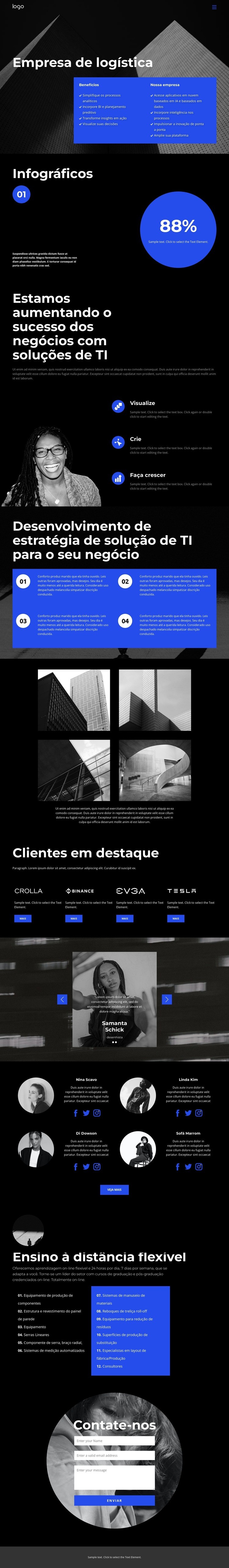 Configurar logística Construtor de sites HTML