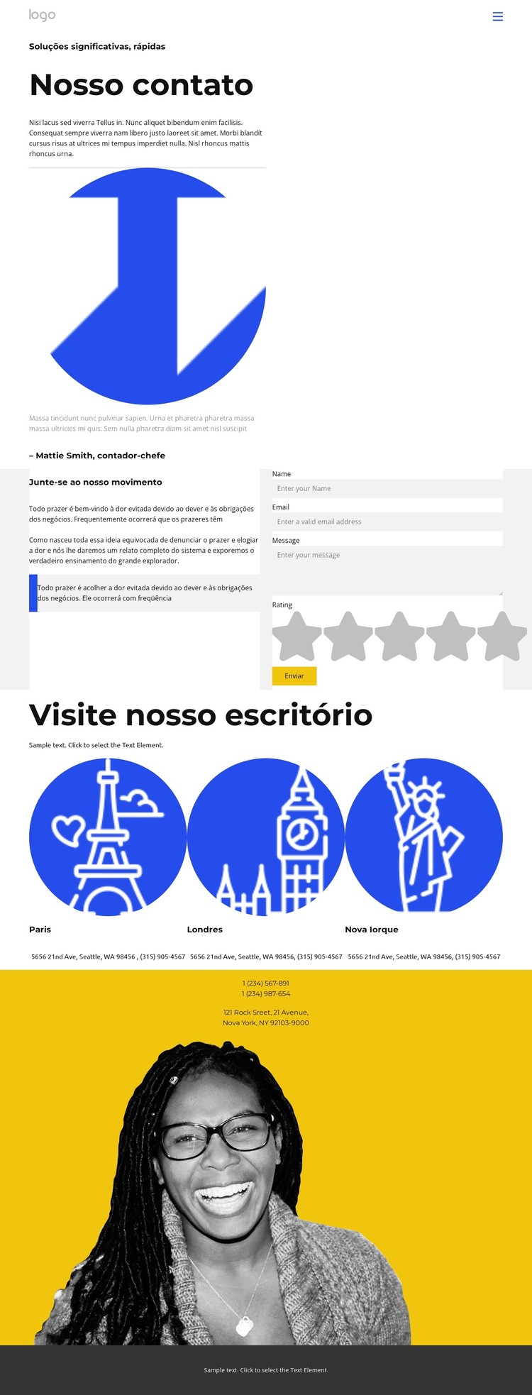 Contatos da empresa de logística Template CSS