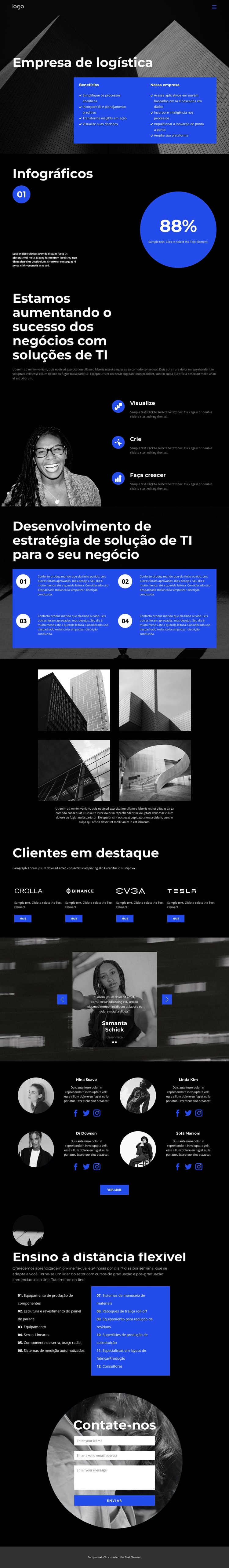 Configurar logística Modelo de site