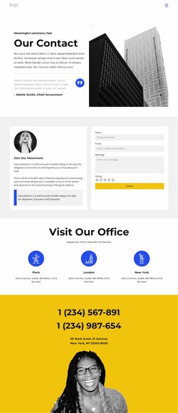 Logistics Company Contacts - Website Builder Template