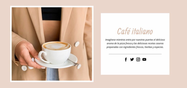 Café italiano Plantilla de sitio web