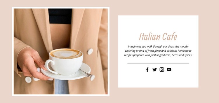 Italienskt café Html webbplatsbyggare