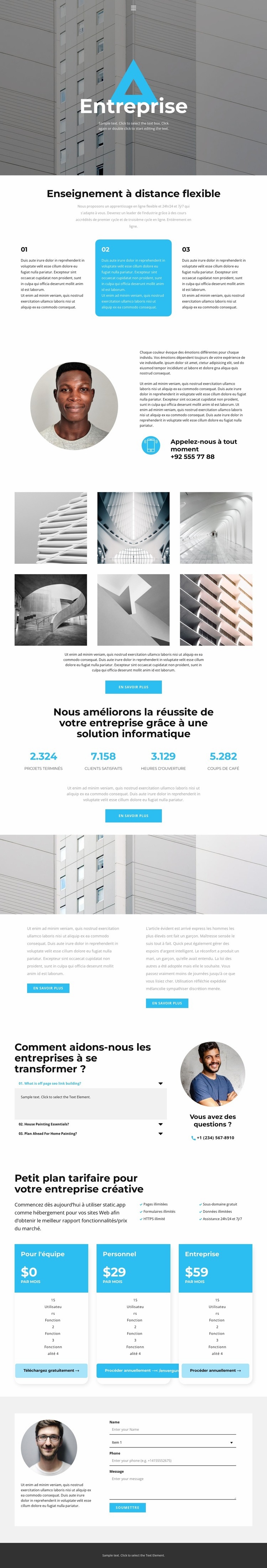 Entreprise de construction Conception de site Web