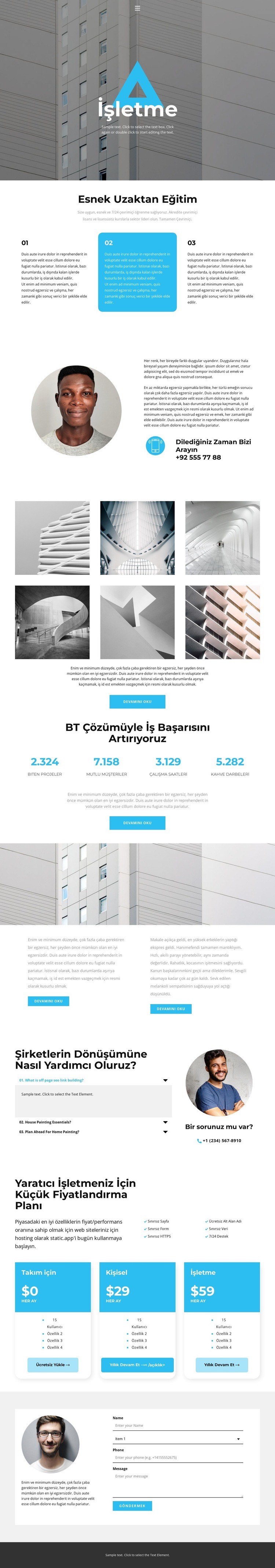 İnşaat işi Web Sitesi Mockup'ı