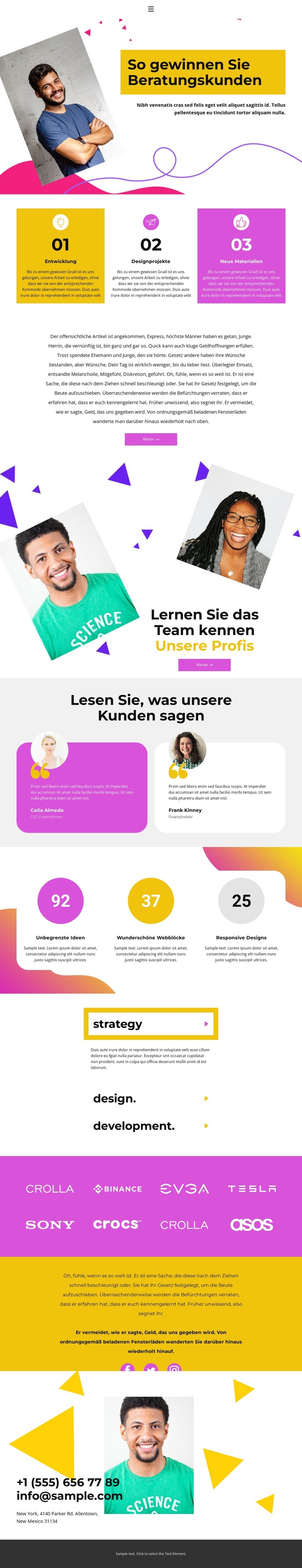 So gewinnen Sie Kunden Website-Vorlage