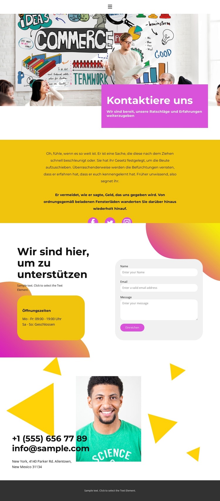 Wir beantworten jede Frage Website-Vorlage