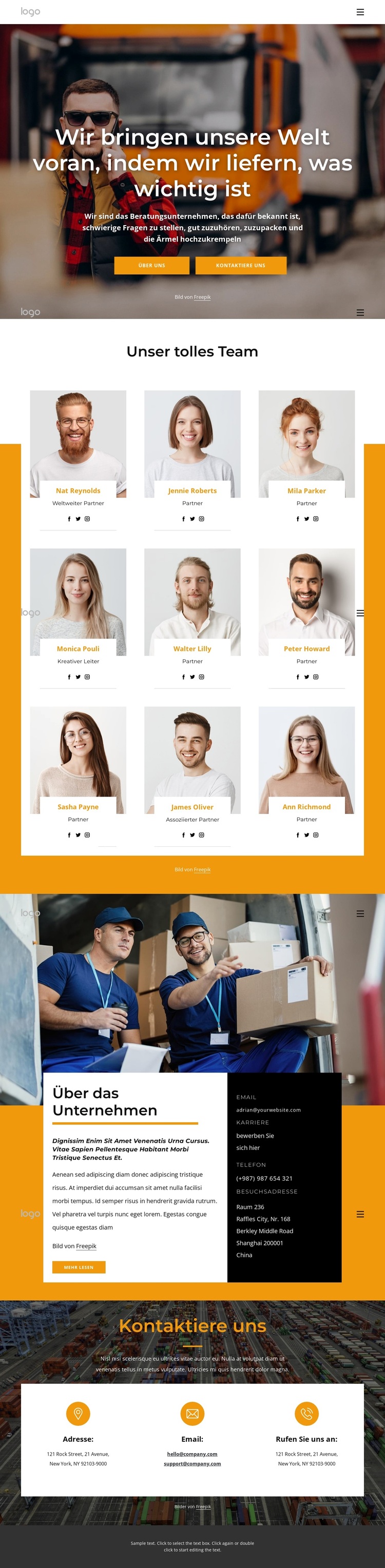 Internationales Paketzustellunternehmen WordPress-Theme