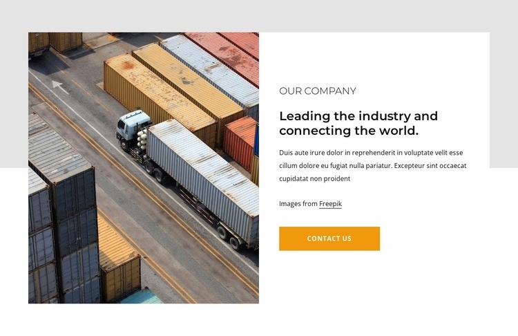 Transport and logistics services Elementor Template Alternative