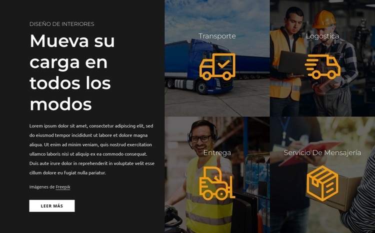 Mueva su carga en todos los modos Diseño de páginas web