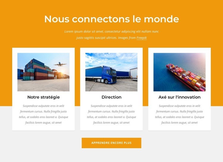 Nous connectons le monde Modèles de constructeur de sites Web