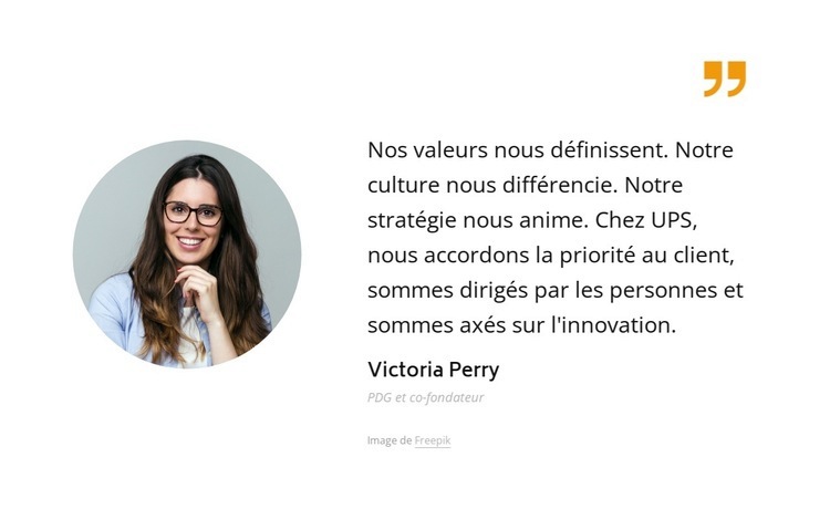 Les valeurs qui animent notre culture Page de destination