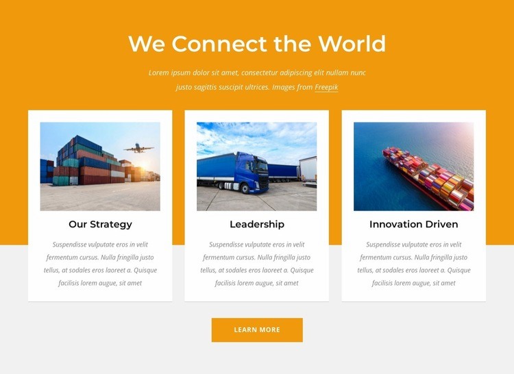 We connect the world Homepage Design