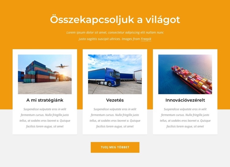 Összekapcsoljuk a világot Weboldal tervezés