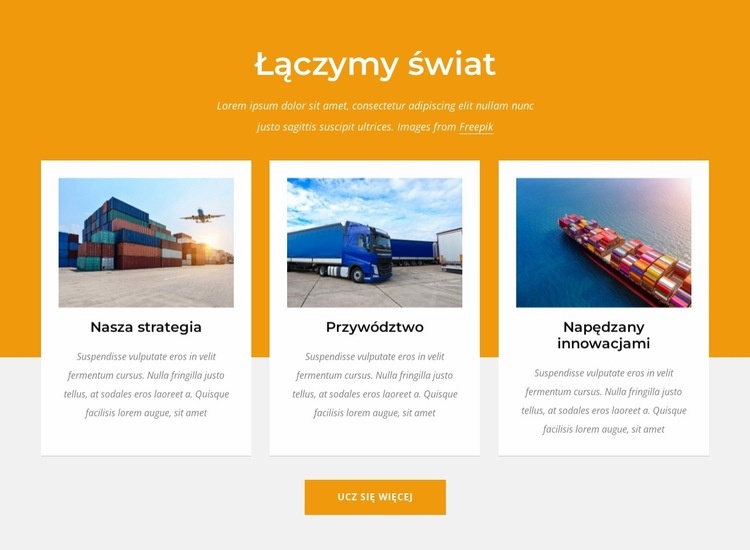 Łączymy świat Makieta strony internetowej