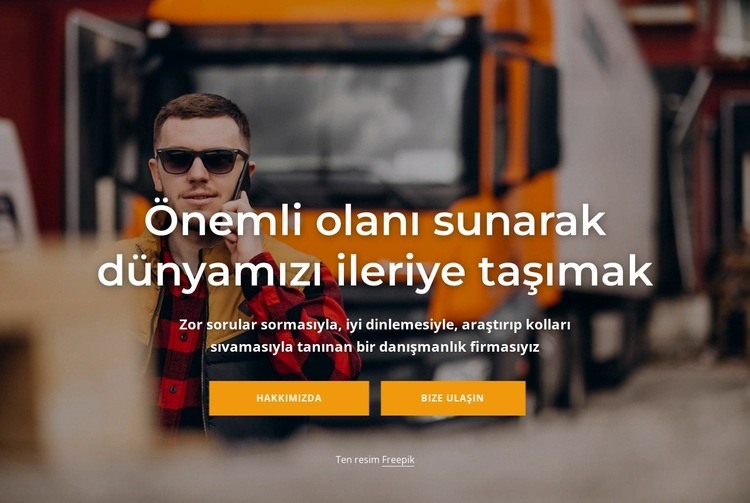 Teslim alma ve teslimat hizmetlerimiz Web Sitesi Mockup'ı