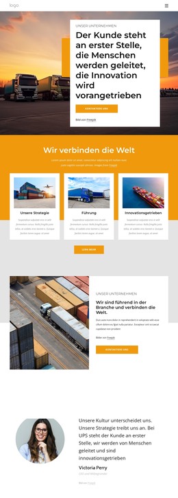 Leistungsstarkes Transportunternehmen – Vorlage Für Website-Builder