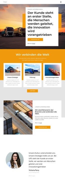 Leistungsstarkes Transportunternehmen - Schöner Website-Builder