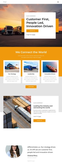 High-Performance Transport Company Landing Page