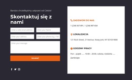 Skontaktuj Się Z Nami Blok Z Ciemnym Tłem - Szablon Internetowy