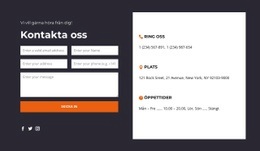 Kontakta Oss Block Med Mörk Bakgrund