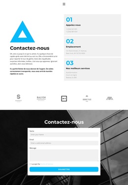 Contacts Du Bureau Du Centre : Modèle De Site Web Simple