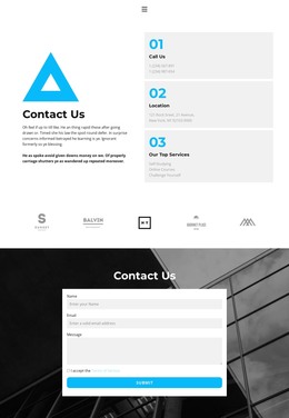 Landing Page For Center Office Contacts