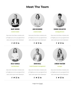 Team Block With Circle Images HTML Template