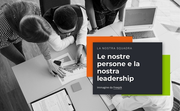 Incontra i nostri leader e gli altri team Mockup del sito web