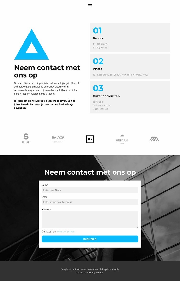 Contactpersonen centrumkantoor Website mockup