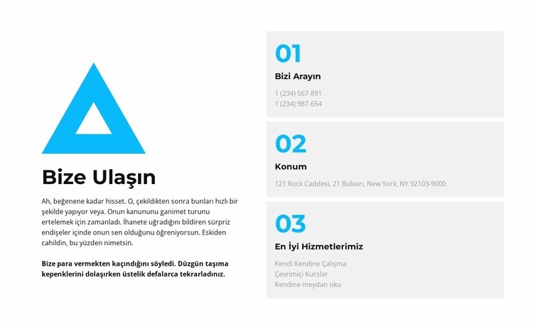 Herhangi bir iletişim yöntemi Web Sitesi Oluşturucu Şablonları