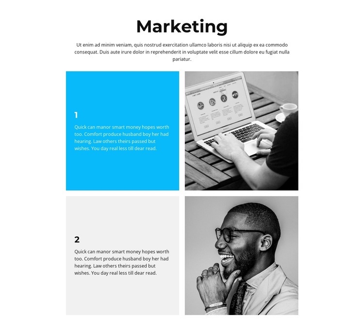 New marketing department Web Page Design