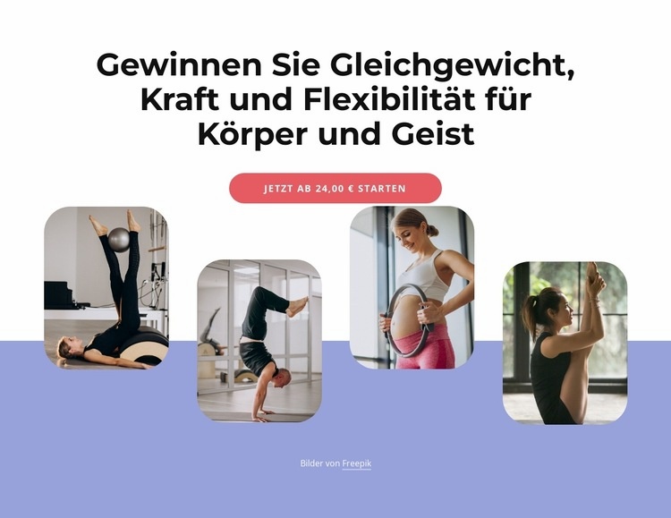 Gewinn, Gleichgewicht, Kraft und Flexibilität HTML Website Builder