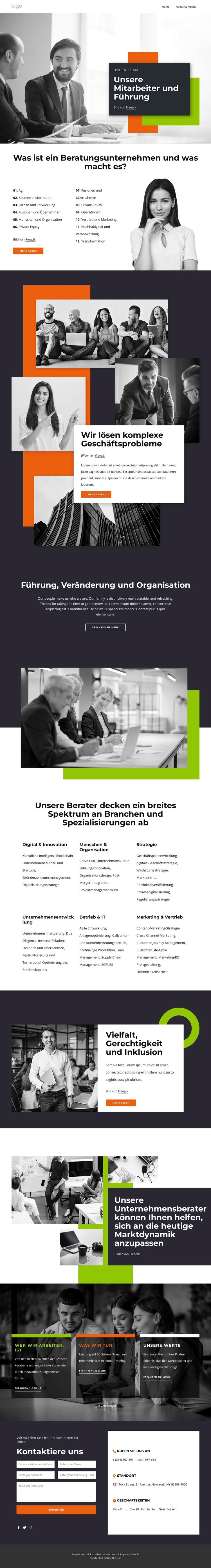 Unsere Mitarbeiter, Partner und Führung Website design