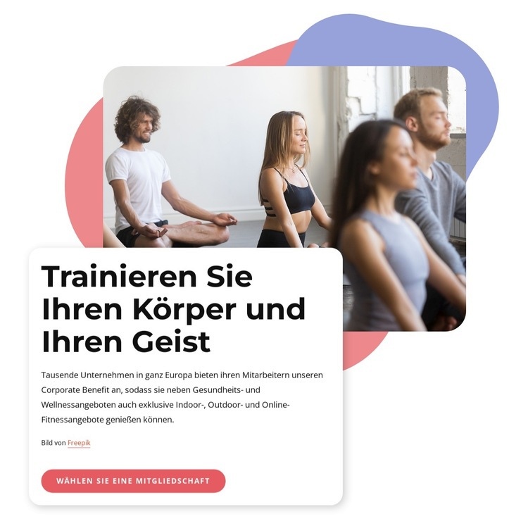 Hatha-Yoga, Vinyasa und Pilates Website-Modell