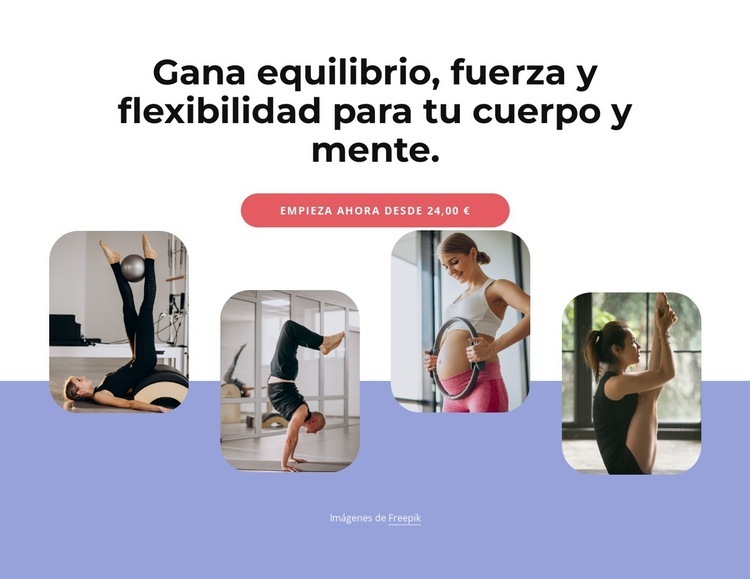 Ganancia, equilibrio, fuerza y flexibilidad. Creador de sitios web HTML