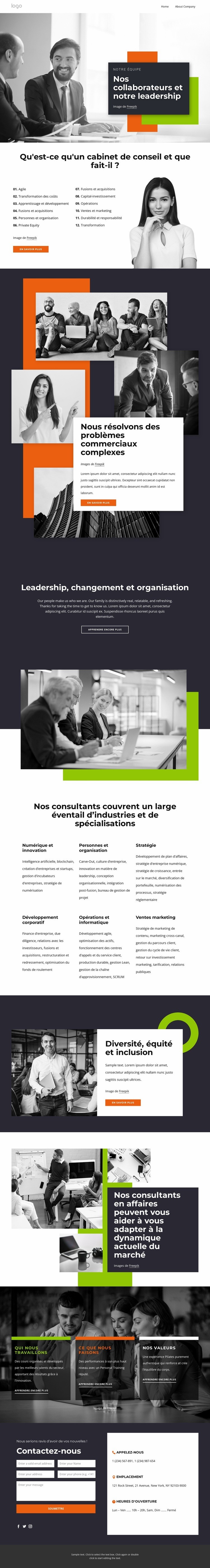 Nos collaborateurs, nos partenaires et notre leadership Conception de site Web