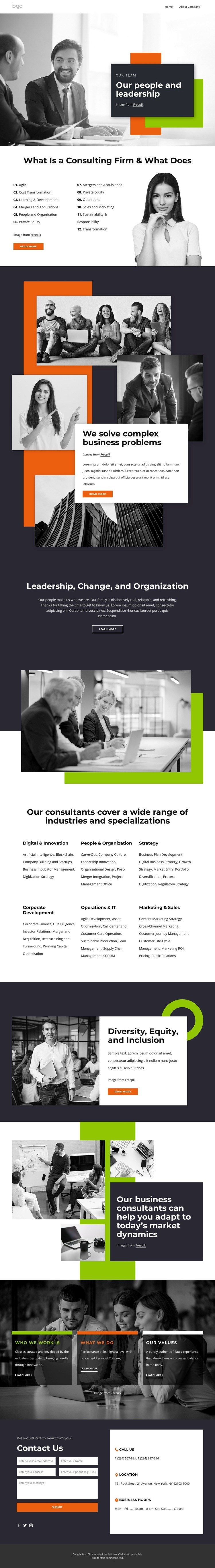 Our people, partners and leadership Homepage Design