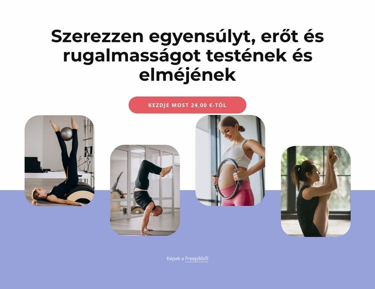 Erősödés, egyensúly, erő és rugalmasság Weboldal tervezés