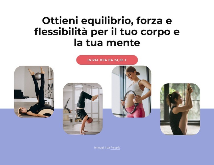 Guadagno, equilibrio, forza e flessibilità Costruttore di siti web HTML