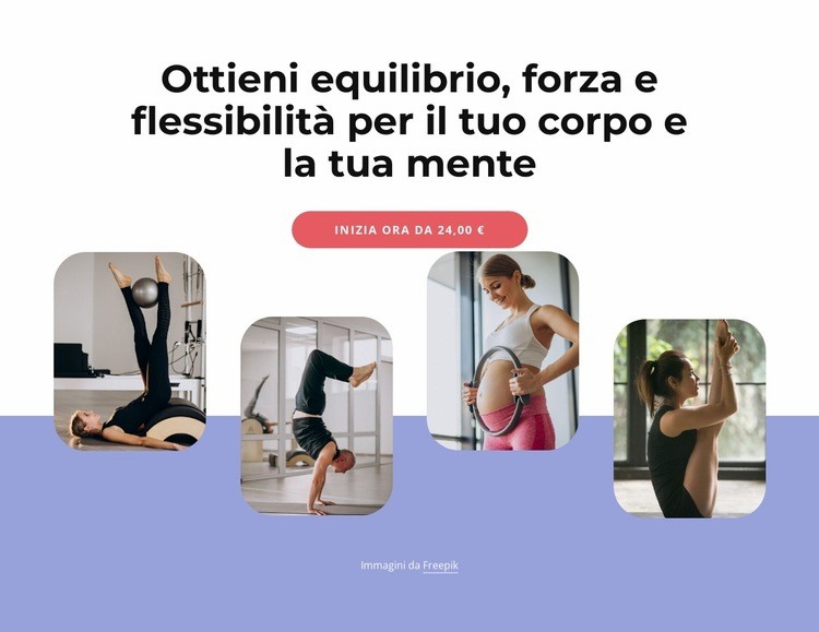 Guadagno, equilibrio, forza e flessibilità Modello HTML5