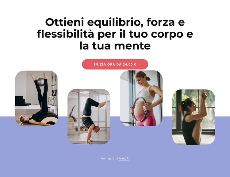 Guadagno, equilibrio, forza e flessibilità Modello di sito Web