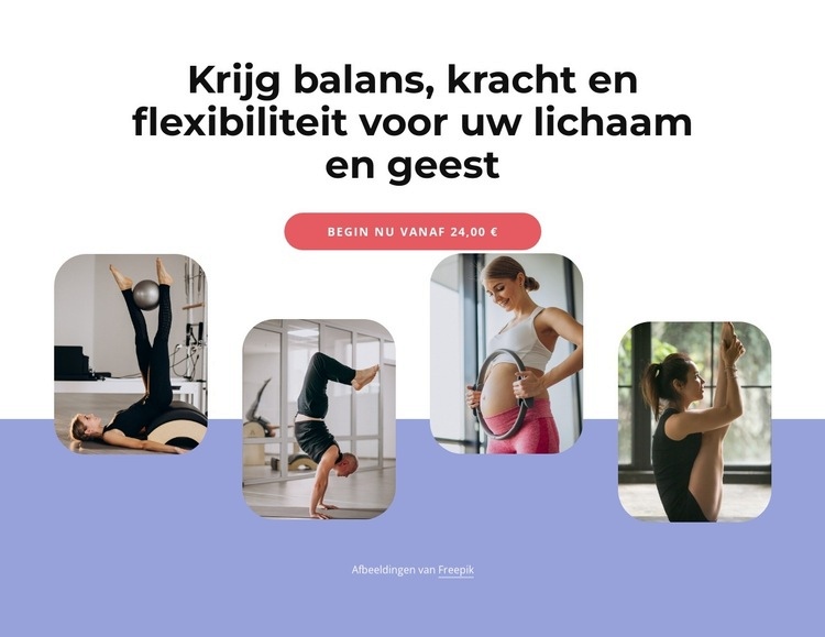 Winst, balans, kracht en flexibiliteit Website ontwerp