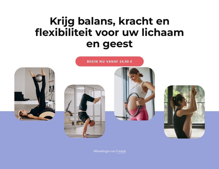 Winst, balans, kracht en flexibiliteit Website sjabloon