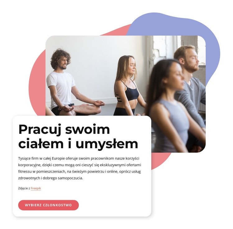 Hatha joga, vinyasa i pilates Makieta strony internetowej