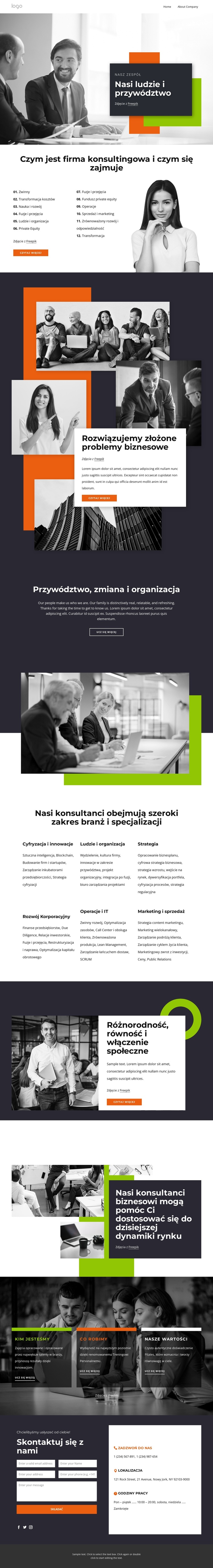 Nasi ludzie, partnerzy i kierownictwo Motyw WordPress