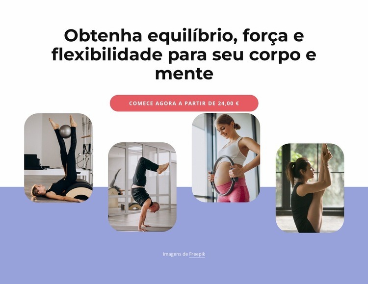 Ganho, equilíbrio, força e flexibilidade Modelo HTML5