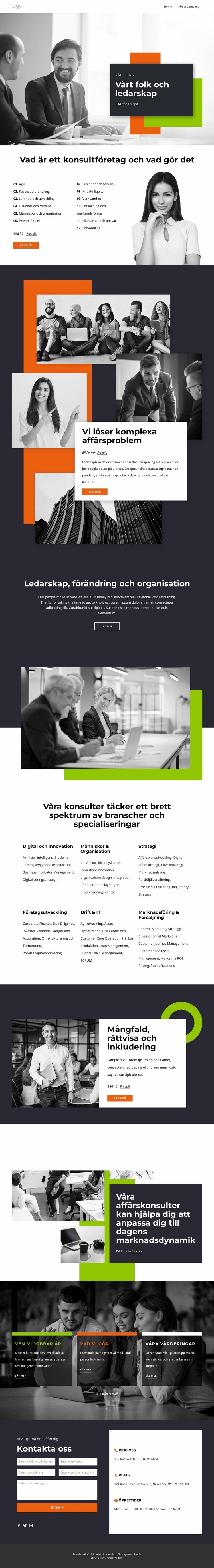 Våra medarbetare, partners och ledarskap Hemsidedesign