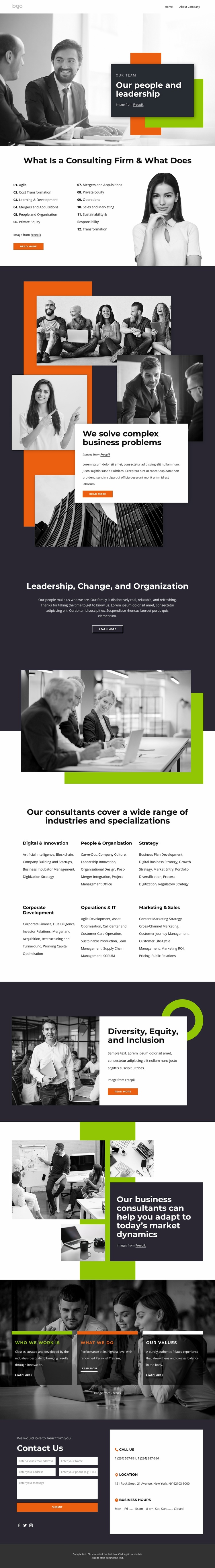 Our people, partners and leadership Website Template